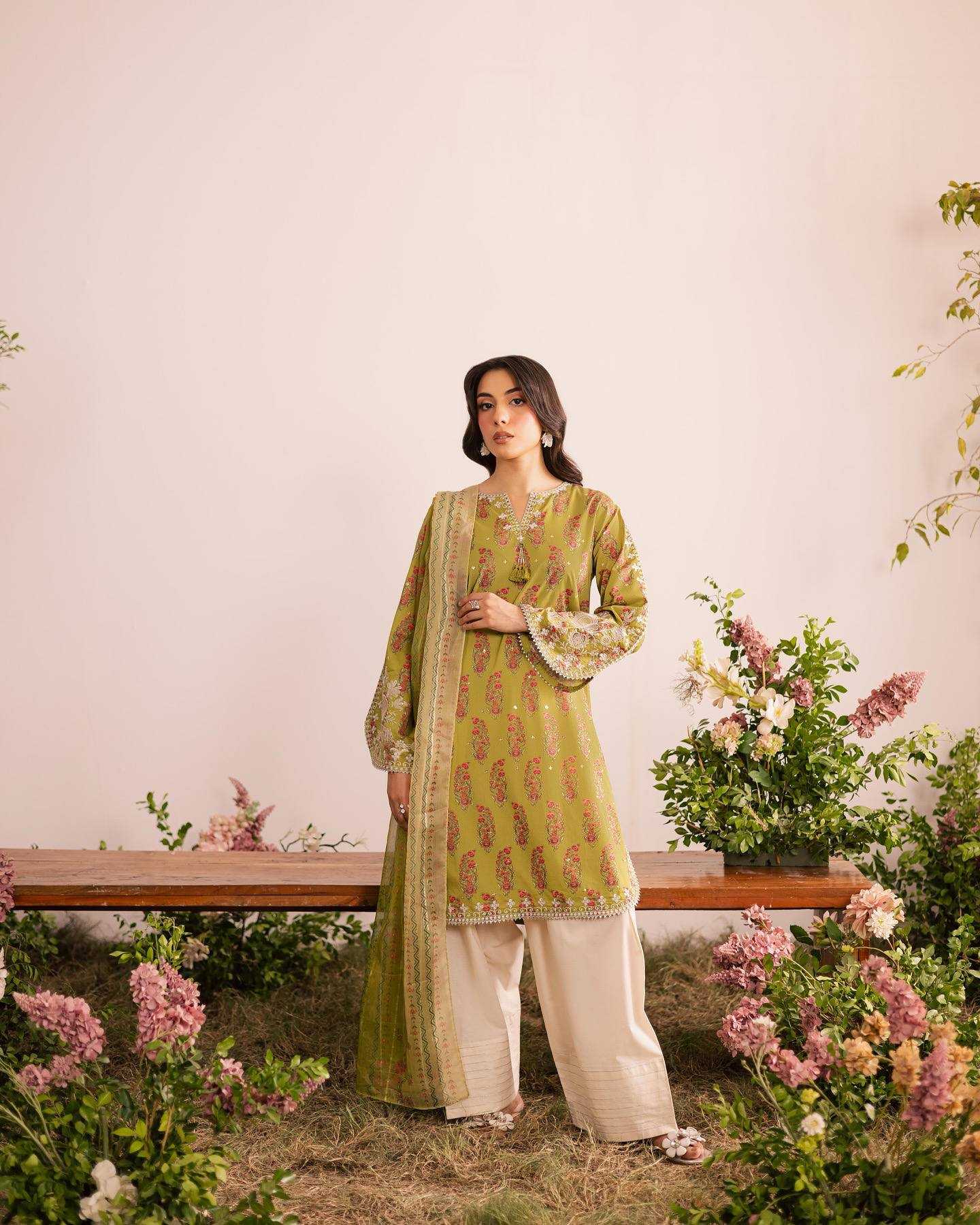 Heavy Crepe  Embroidered Dresses